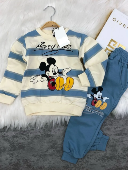 Çocuk Mickey Alt Üst Eşofman Takımı %100 Pamuk Mevsimlik