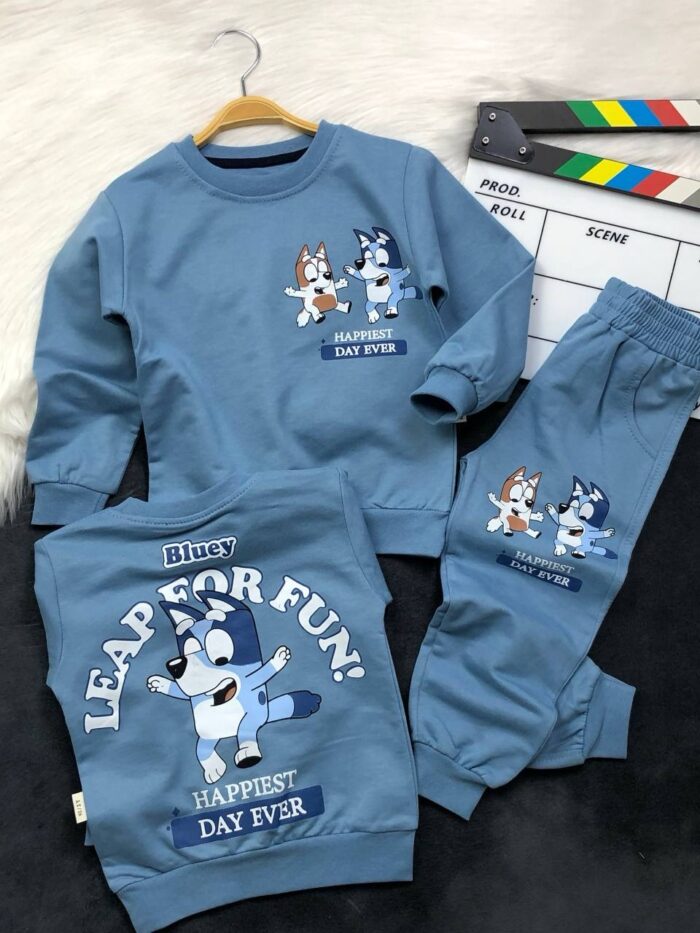 Bluey Mevsimlik %100 Pamuklu Alt Üst Eşofman Takımı - Görsel 1